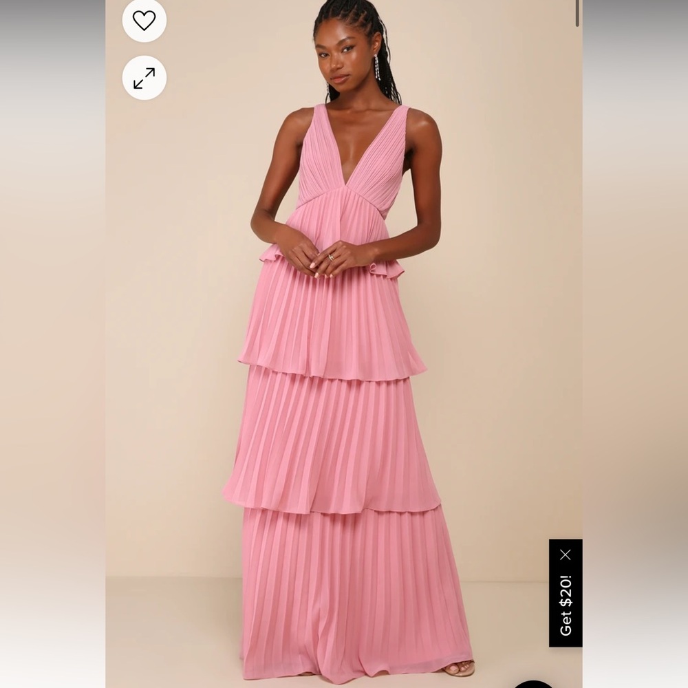 Mesmerizing Essence Pink Pleated Backless Tiered Maxi Dress